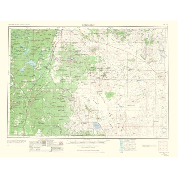 Topographical Map - Crescent Oregon Quad - USGS 1966 - 23 x 29.94 - Vintage Wall Art
