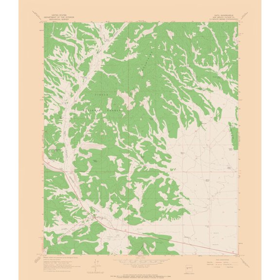Topographical Map - Datil New Mexico Quad - USGS 1963 - Vintage Wall Art