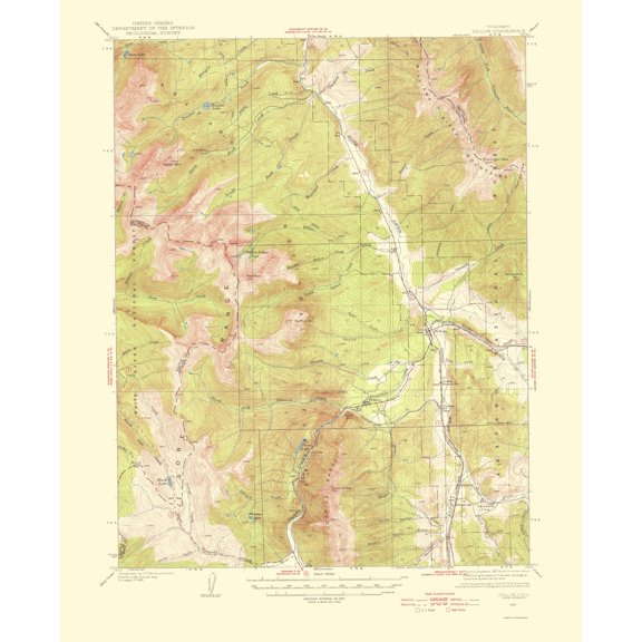 Topographical Map - Dillion Colorado Quad - USGS 1955 - 23 x 28.30 - Vintage Wall Art