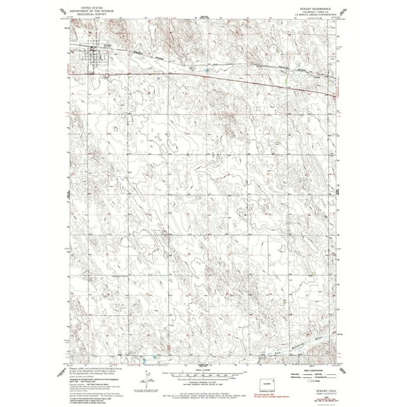Topographical Map - Eckley Colorado Quad - USGS 1961 - Vintage Wall Art