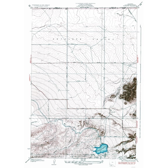 Topographical Map - Fairmont California Quad - USGS 1937 - Vintage Wall Art