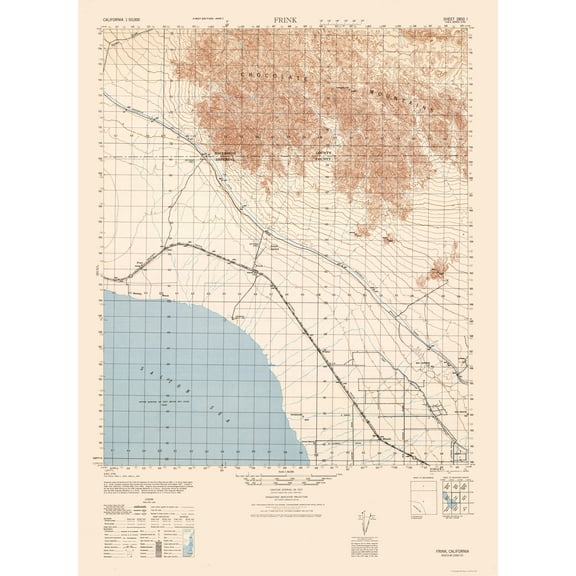 Topographical Map - Frink Sheet - US Army 1944 - 23 x 31.47 - Vintage Wall Art