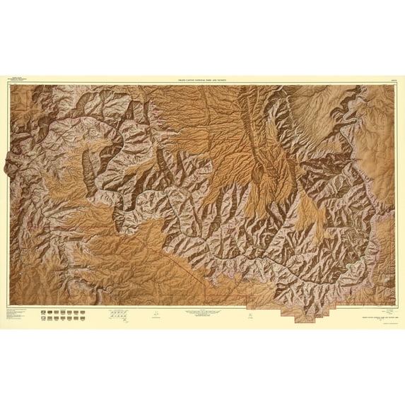 Topographical Map - Grand Canyon Arizona - USGS 1962 - Vintage Wall Art