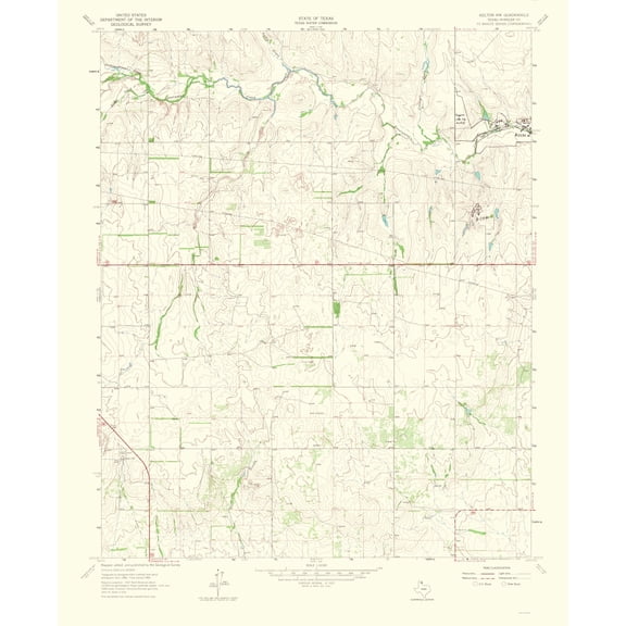 Topographical Map - Kelton Texas Northwest Quad - USGS 1965 - 23 x 28.18 - Vintage Wall Art