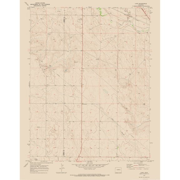 Topographical Map - Lake Colorado Quad - USGS 1970 - Vintage Wall Art