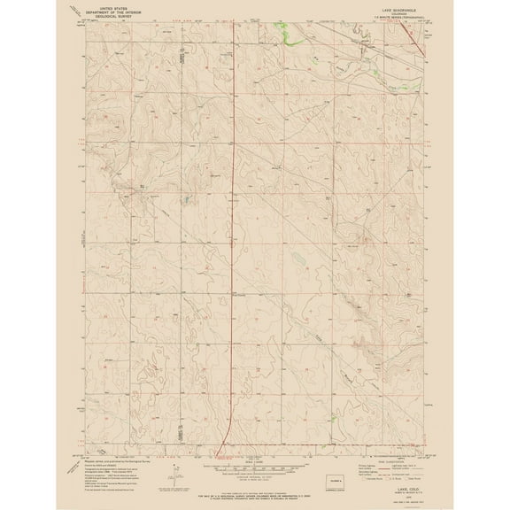 Topographical Map - Lake Colorado Quad - USGS 1970 - Vintage Wall Art