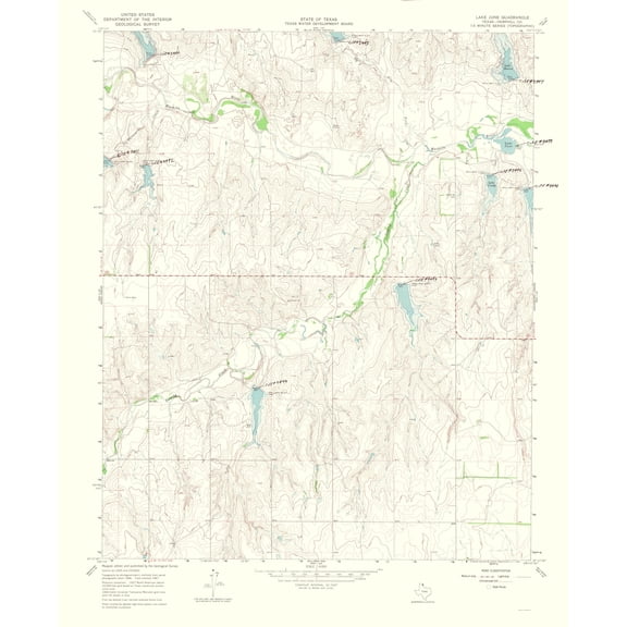 Topographical Map - Lake June Texas Quad - USGS 1969 - 23 x 28.20 - Vintage Wall Art
