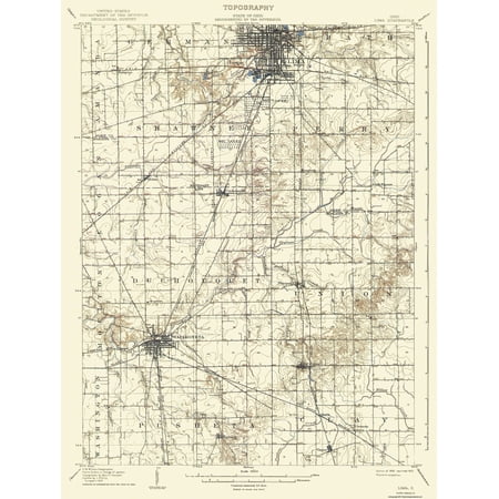 Topographical Map - Lima Ohio Quad - USGS 1906
