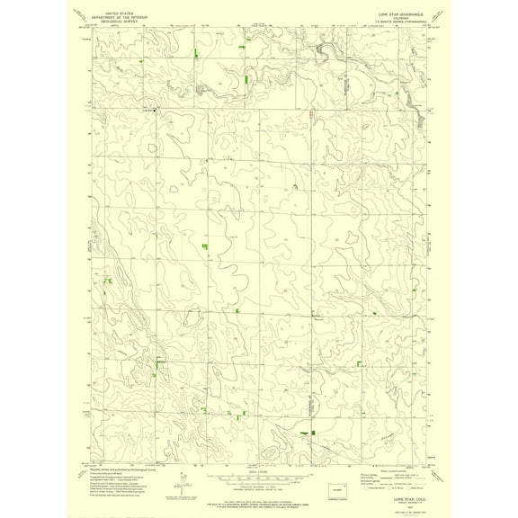 Topographical Map - Lone Star Colorado Quad - USGS 1972 - 23 x 31.01 - Vintage Wall Art