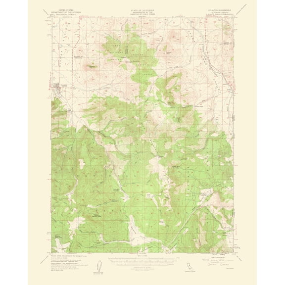 Topographical Map - Loyalton California Nevada Quad - USGS 1960 - 23 x 28.60 - Vintage Wall Art