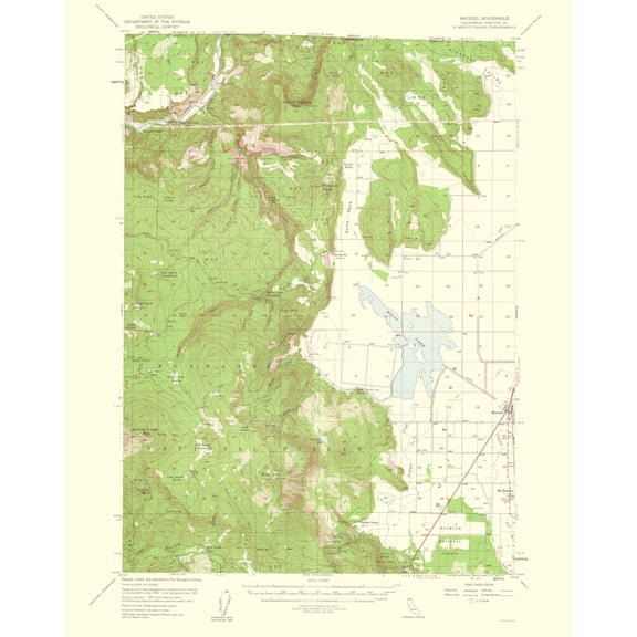 Topographical Map - Macdoel California Quad - USGS 1954 - 23 x 28.75 - Vintage Wall Art