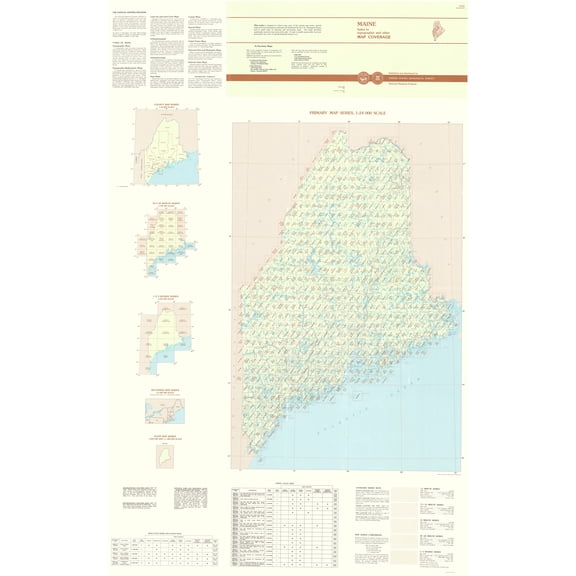 Topographical Map - Maine Maine Quad - USGS 1994 - Vintage Wall Art
