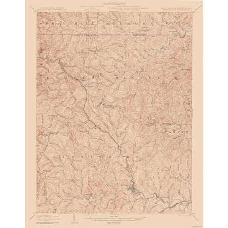 Topographical Map - Mannington West Virginia Quad - USGS 1905 - Vintage Wall Art
