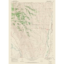 Topographical Map - Marse Wyoming Quad - USGS 1967 - 23 x 31.50 - Vintage Wall Art