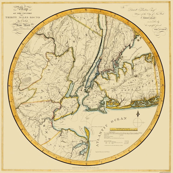 Historic City Map - New York New York - Dunning 1812 - Vintage Wall Art