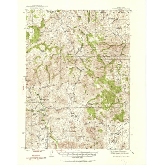 Topographical Map - Mountain City Nevada Idaho Quad - USGS 1936 - 23 x 29.13 - Vintage Wall Art