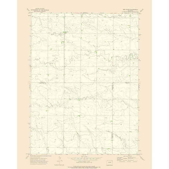 Topographical Map - New Haven Colorado Quad - USGS 1972 - 23 x 28.84 - Vintage Wall Art