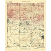 Topographical Map - Pomona California Quad - USGS 1953 - 23 x 28.69 - Vintage Wall Art