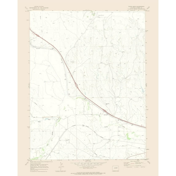 Topographical Map - River Bend Colorado Quad - USGS 1970 - Vintage Wall Art