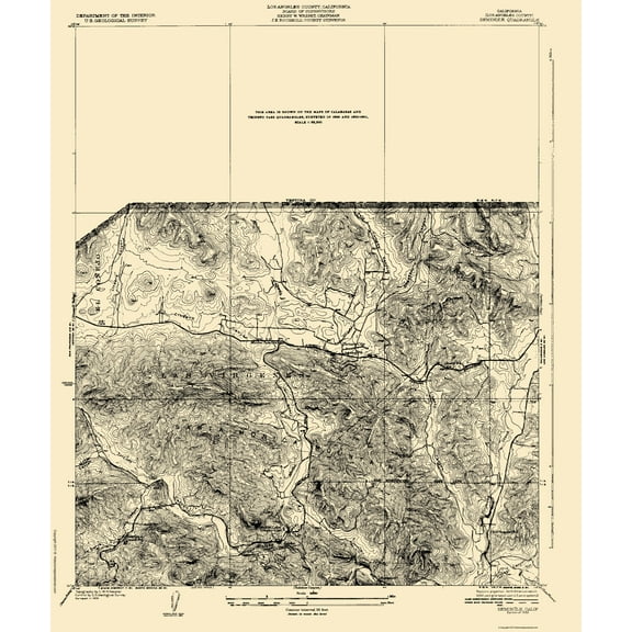 Topographical Map - Seminole California Quad - USGS 1932 - 23 x 27.37 - Vintage Wall Art