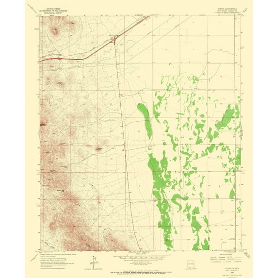Topographical Map - Steins New Mexico Quad - USGS 1965 - Vintage Wall Art