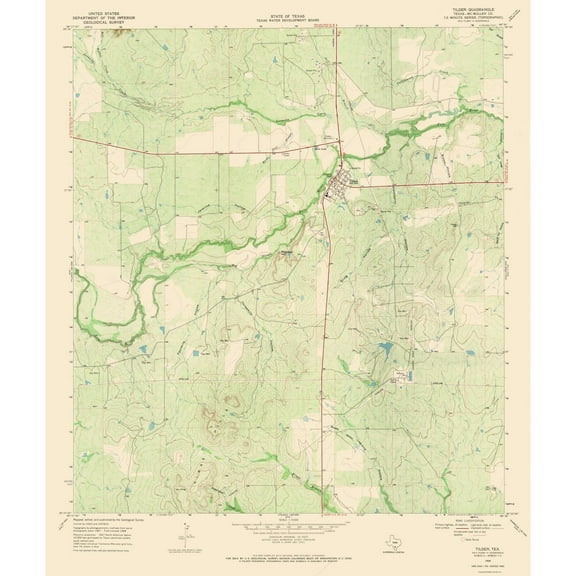 Topographical Map - Tilden Texas Quad - USGS 1968 - 23 x 27.32 - Vintage Wall Art