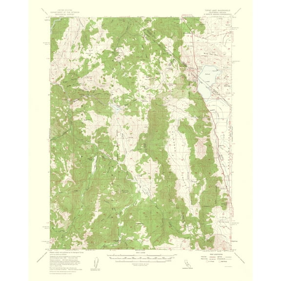 Topographical Map - Topaz Lake California Nevada Quad - USGS 1956 - 23 x 28.73 - Vintage Wall Art