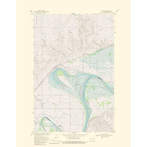 Topographical Map - Trenton North Dakota Quad - USGS 1976 - Vintage Wall Art