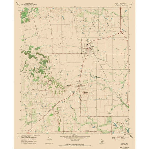 Topographical Map - Tuscola Texas Quad - USGS 1967 - 23 x 28.17 - Vintage Wall Art