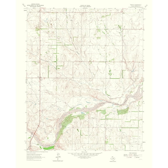 Topographical Map - Twitty Texas Quad - USGS 1965 - 23 x 28.24 - Vintage Wall Art