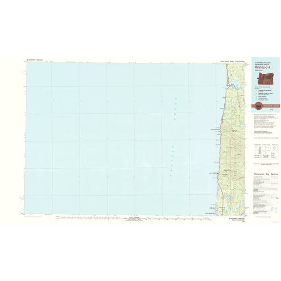 Topographical Map - Waldrop Oregon Quad - USGS 1980 - 23 x 38.65 - Vintage Wall Art