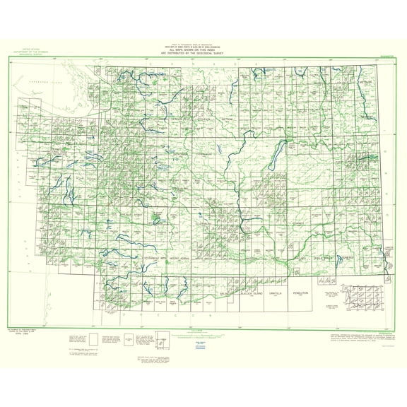 Topographical Map - Washington Washington Quad - USGS 1965 - Vintage Wall Art