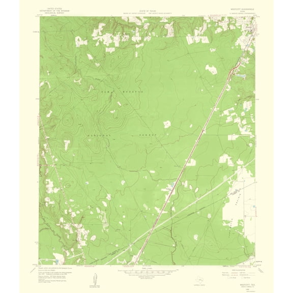 Topographical Map - Westcott Texas Quad - USGS 1959 - 23 x 26.46 - Vintage Wall Art