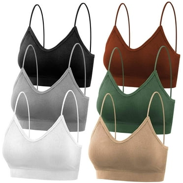 Topoint Women's S/M V Neck Cami Bando Padded Sports Bra, (6 Pack)