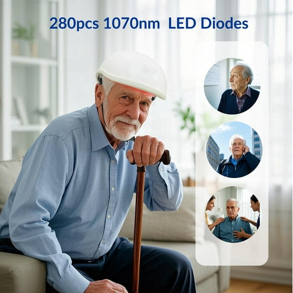 Toponechoice 15W 1070nm Near-Infrared Light Therapy Helmet for Mental Wellness and Cognitive Enhancement