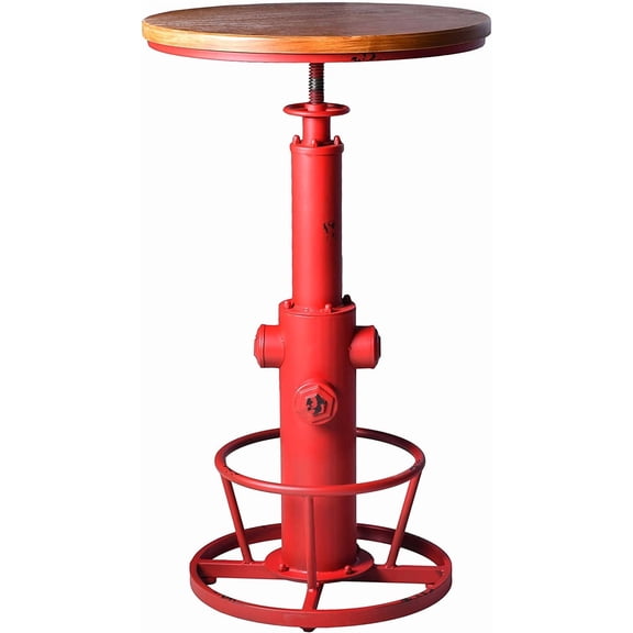 Topower Industrial Bar Table 38.58-48.43" Adjustable Pub Table Kitchen Dining Coffee Bistro Table Antique Red