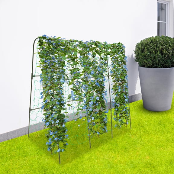 ToppiJoy 1.2m Tall Garden Arch Trellis for Climbing Plants, Metal Plant Support Archway for Vegetables, Fruits & Flowers | Outdoor Arbor Tunnel Trellis for Yard and Garden(Green)