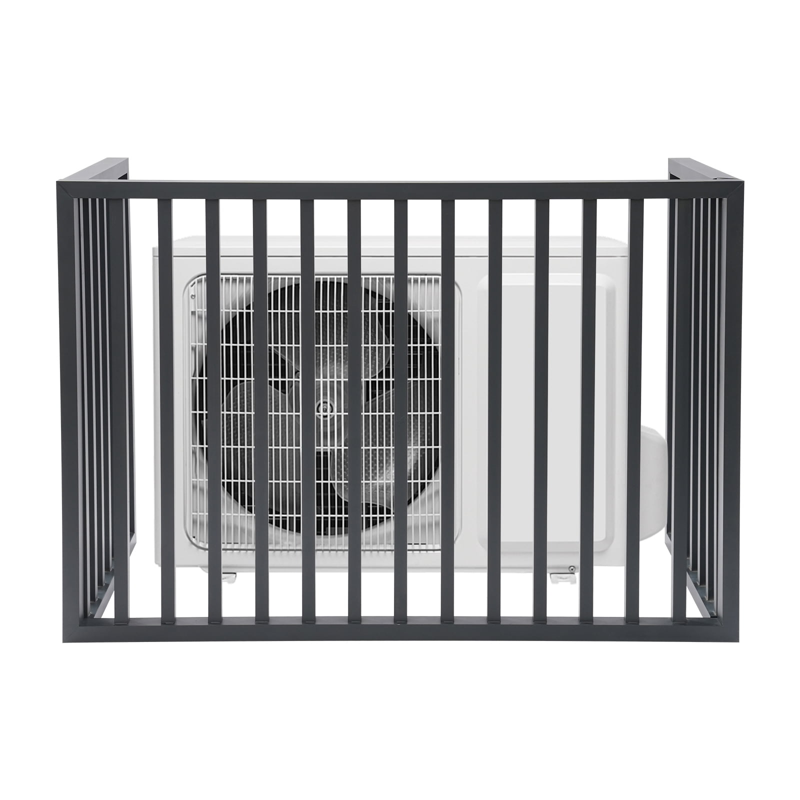 ToppiJoy 1.5P 3 Panels Air Conditioner Fence, Drill-Type Louvered Grille AC Unit Fence Outdoor, for Outdoor Trash Can, Dark Grey