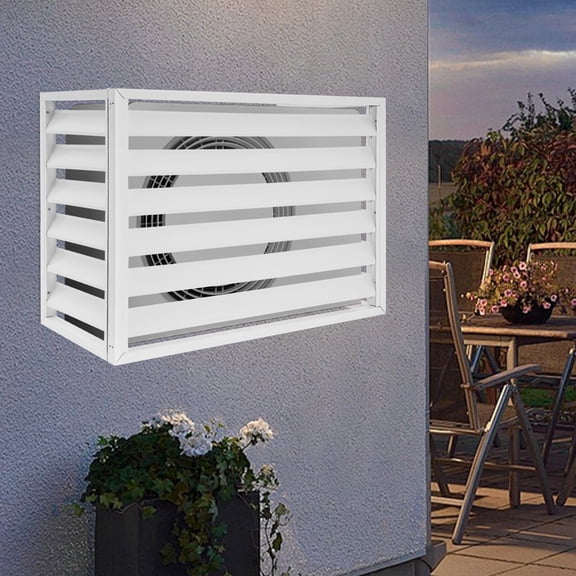 ToppiJoy 1.5P 3 Panels Air Conditioner Fence Screen, A/C Units Freestanding Privacy Screen Fence Panels, Outdoor Garden Privacy Protective Cover for Trash Can Fence (White)