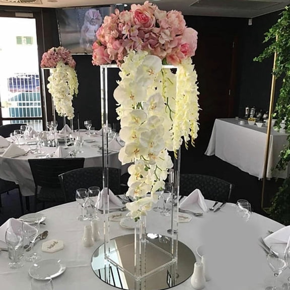 ToppiJoy 10 Pcs Acrylic Clear Vases for Wedding Centerpieces, 23.62in Tall Acrylic Flower Stand, Table Decor Centerpiece Vases for Birthday Wedding Table