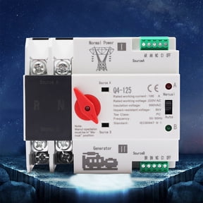 ToppiJoy 100A 2P Automatic Transfer Switch - Dual Power Generator Changeover Switch, Off-White Generator Transfer Switch for Outdoor Use, Manual/Auto Mode