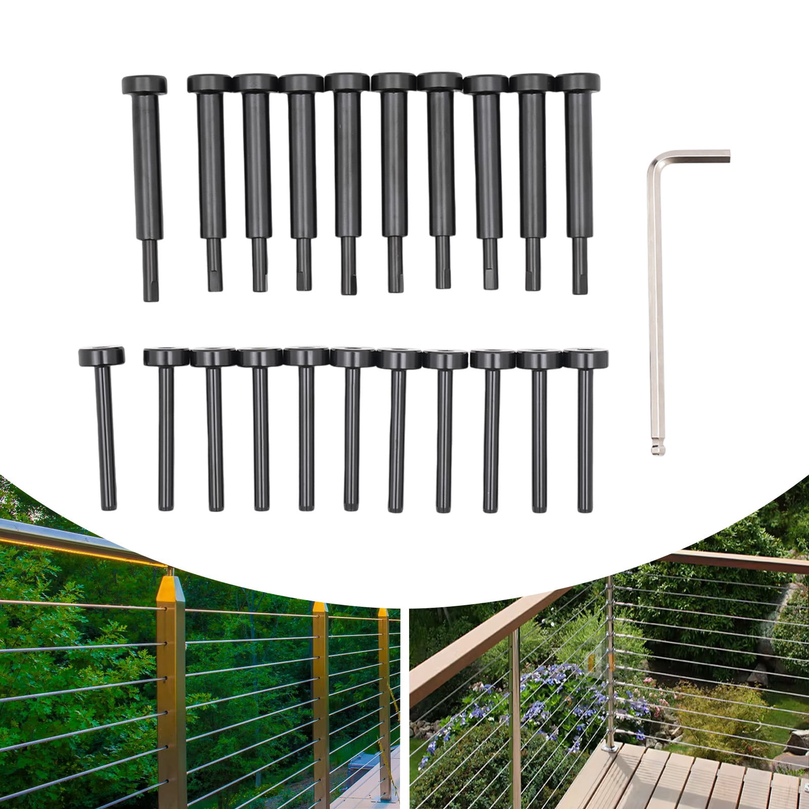 ToppiJoy 10PCS Invisible Cable Railing Kit, Stainless Steel 316 Stealth ...