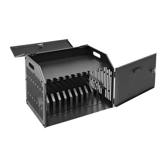 ToppiJoy 11 SlotsLocking Portable Charging Station, Lockable Laptop Storage Box with Cable Management, for iPad Tablet up to 25mm