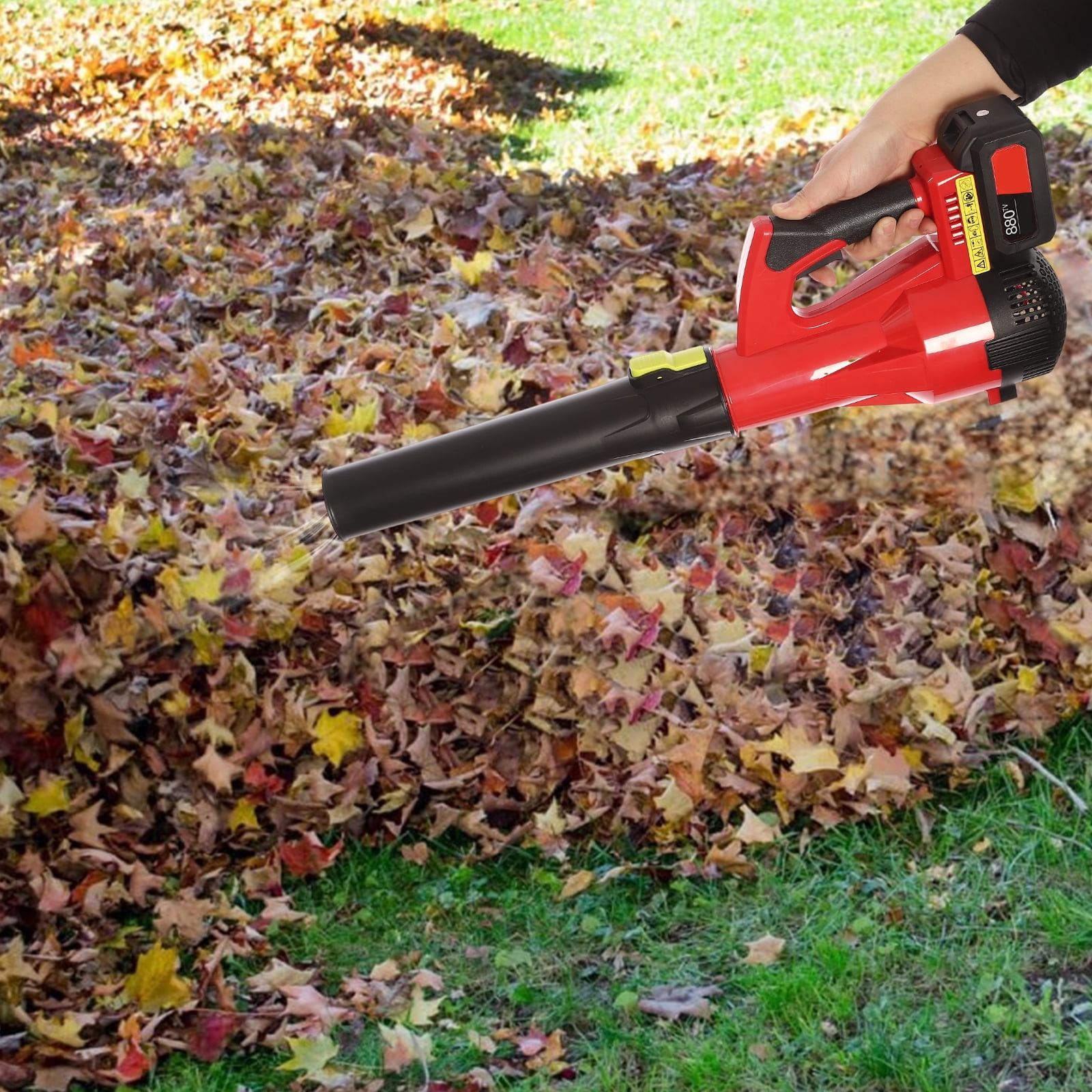 ToppiJoy 110V Portable Leaf Blower, Electric Cordless Handheld Blower with 2*1800 mAh Batteries and Charger, Battery Powered Lightweight Blower for Lawn Care, Yard, Patio, Driveway, Garage