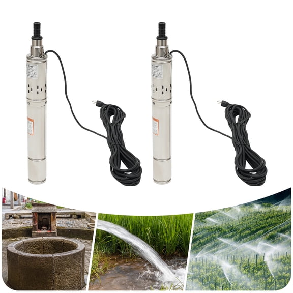 ToppiJoy 115V 60Hz Deep Well Pump, 1 Inch Outlet Stainless Steel Submersible Well Pump 1.8m/h 0.5HP 262.47 ft Head for Irrigation, Home, Industrial