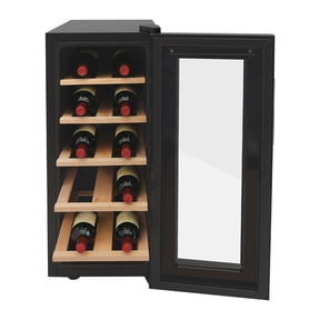 ToppiJoy 12-Bottle Thermoelectric Wine Cooler for Preserving Red White Wine, Compressor-Free Wine Refrigerator for Home Kitchen Bar