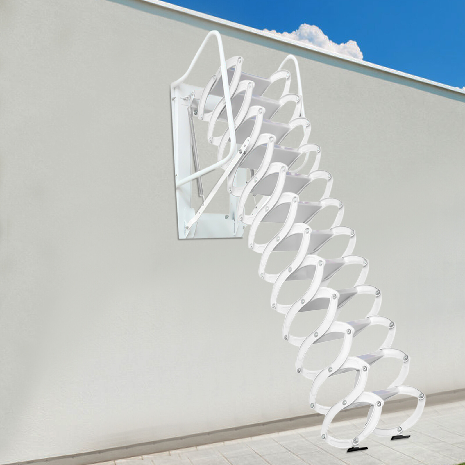 ToppiJoy 12 Steps Retractable Loft Access Ladder, Attic Ladder Pull ...