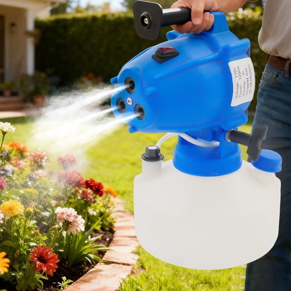 ToppiJoy 1200W Portable Electric Fogger Machine, Adjustable Nozzle, Cold Fog Tool for Home, Garden Farm Indoor 4L/1.06gal