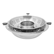ToppiJoy 14in Rotary Hot Pot, Rotary Lifting Hot Pot Removable Stainless Steel Hot Pot with 3 Handles for 8-12 People