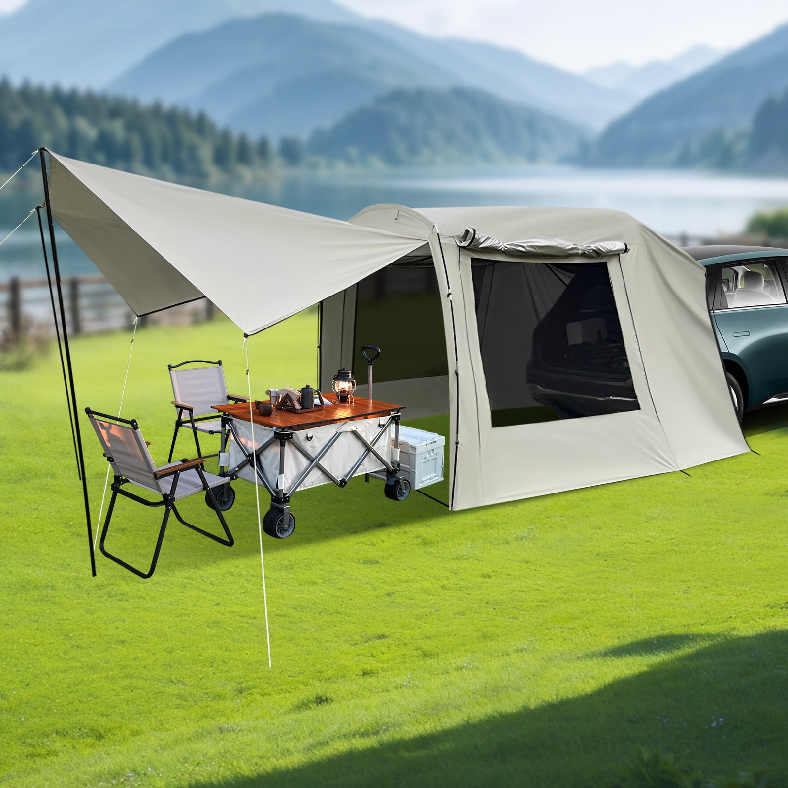 bett zelt camping Faltbare Puppe - Voll Geschlossenes Design Für Privatsphäre und Schatten Zimtstern - Trailz MTB rubik Colour:Navy/Blue